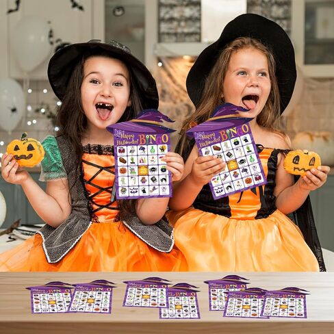 لعبة Yquqwn Halloween ، 24 لاعب Wizard Hat Bingo Card Card ، مثالية لمفضلات الحفلات الهالوين ، وأنشطة الهالوين المنزل ، مجموعة الحفلات الفصول الدراسية الحرف البنغو. in Kuwait