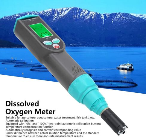 Dissolved Oxygen Meter with Automatic Calibration, Integrated Chip, for Aquaculture, ABS Material in Saudi Arabia
