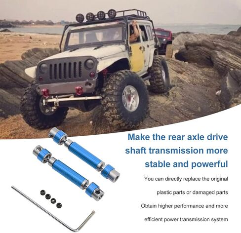 2PCS Front Rear Center Drive Shaft Aluminum Alloy Wear Rustproof Transmission Shaft for FMS 1/24 FCX24 Crawler Upgrade Parts High Performance RC Car Accessories (Red) in Kuwait