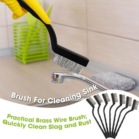 90 Pcs Mini Wire Brushes Set Brush Curved Handle Wire Brush for Cleaning Metal Scrub Masonry for Cleaning Welding Slag and Rust Tool(Stainless Steel Wire) in Saudi Arabia