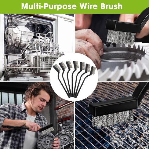 90 Pcs Mini Wire Brushes Set Brush Curved Handle Wire Brush for Cleaning Metal Scrub Masonry for Cleaning Welding Slag and Rust Tool(Stainless Steel Wire) in Saudi Arabia
