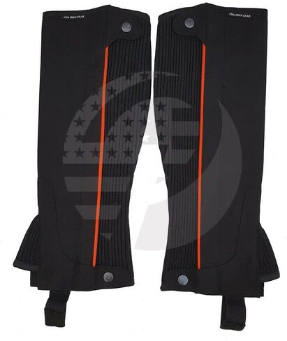 Half Chaps Horse Riding Equestrian Unisex Adult S/M/L/XL Synthetic Amara Leather Black,Red,Pink,Sky Blue,Orange in Kuwait