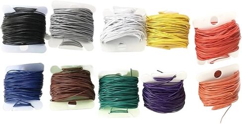 UL (PVC) سلك وكابل 30AWG 32AWG سلك إشارة الطرف 2METRES/LOT 7/0.12TS PVC سلك معزول L+E+D خط النحاس السلامة Superfine (أسود ، 32AWG) in Saudi Arabia