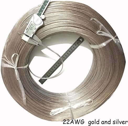 UL (PVC) Wire and Cable Transparent Wire Gold and Silver Speaker Wire 50m 22AWG Tinned Bare Copper PVC Transparent Parallel Line Audio L+E+D Lamp Wire in Saudi Arabia