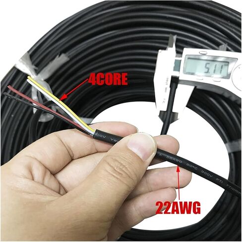 UL (PVC) Wire and Cable 10Meters 2C/3C/4C/5C 22AWG Multi-core Tinned Copper Wire PVC Jacket Cable Audio Cable Signal Wire Power Cable(22AWG 5core) in Saudi Arabia