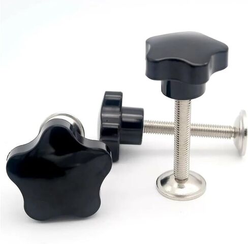 Thread M8 Black Star Shape Head Bakelite Clamping Handle Grips KnobThread Length 15mm - 70mm(Head Dia40xM8x50mm) in Saudi Arabia
