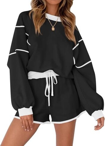 Yousify Womens Sweatsuits 2 قطعة ملابس كبيرة الحجم من البلوز in Saudi Arabia