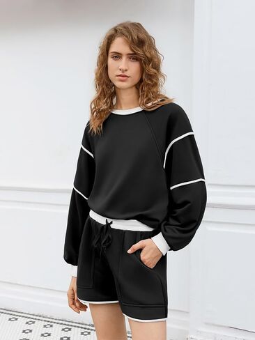 Yousify Womens Sweatsuits 2 قطعة ملابس كبيرة الحجم من البلوز in Saudi Arabia