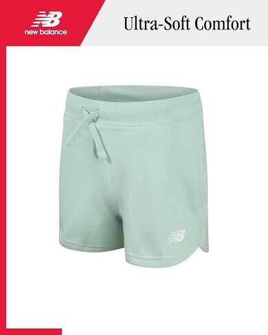 New Balance Girls Shorts - Pull On Athletic Fleece Running Shorts with Pockets and Elastic Waistband (Sizes: 7-12) in Saudi Arabia
