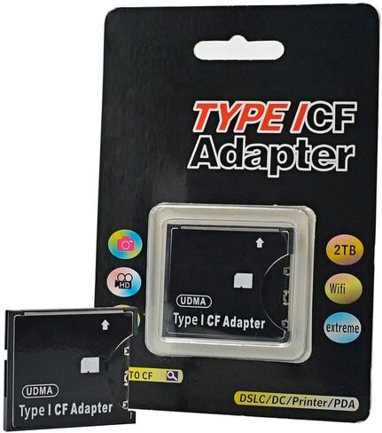 Compact Flash Memory Card Reader TF Compatible with Dual Micro SD to CF Adapter Type I High-Speed Performance Replacement for DSLRs in Kuwait
