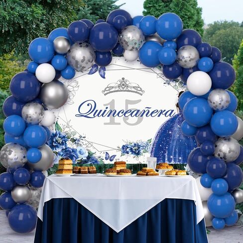 Quinceanera 15th Birthday Balloons مجموعة 80 قطعة MIS QUINCE Anos 15th عيد ميلاد أرجواني وفضي التصوير الفوتوغرافي BANNER BANNER BANNER BANNER BANNER PACKER in Saudi Arabia
