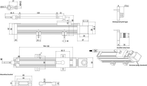 KTF1 600-1000mm Slider Linear Displacement Sensor Linear Position Transducer Potentiometer for Injection Molding Machine(650mm) in Saudi Arabia