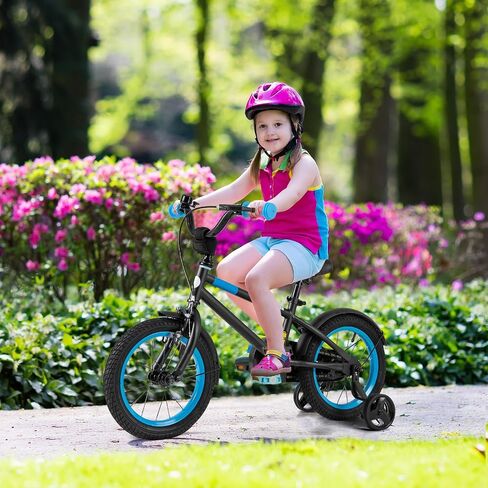Baby Joy Colorful Macarons Kids Bike ، 12 14 16 18 18 بوصة دراجة رياضية للأطفال مع عجلات تدريب ، مقود قابل للتعديل وسرج ، فرامل اليد والخوض ، دراجة الفتيات الفتيات لمدة 3-8 سنوات in Saudi Arabia