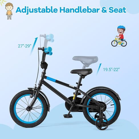 Baby Joy Colorful Macarons Kids Bike ، 12 14 16 18 18 بوصة دراجة رياضية للأطفال مع عجلات تدريب ، مقود قابل للتعديل وسرج ، فرامل اليد والخوض ، دراجة الفتيات الفتيات لمدة 3-8 سنوات in Saudi Arabia