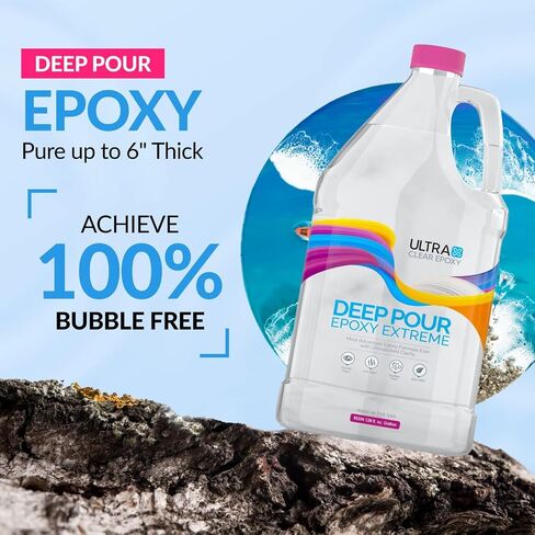 Ultra Clear Deep Pour Epoxy Resin and Hardener for Countertops, River Tables, Art Resin, DIY, Tumblers | Scratch Resistant, Low Odor, Bubble Free Epoxy Primer (1.5 Gallons) in Saudi Arabia