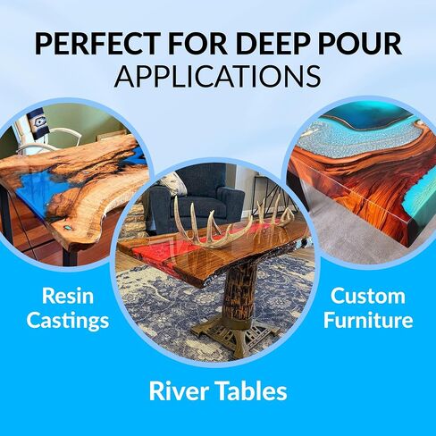 Ultra Clear Deep Pour Epoxy Resin and Hardener for Countertops, River Tables, Art Resin, DIY, Tumblers | Scratch Resistant, Low Odor, Bubble Free Epoxy Primer (1.5 Gallons) in Saudi Arabia