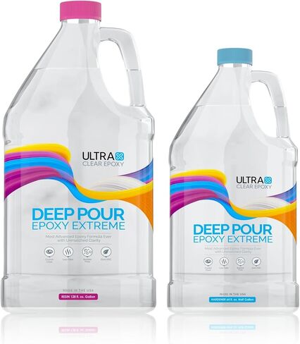 Ultra Clear Deep Pour Epoxy Resin and Hardener for Countertops, River Tables, Art Resin, DIY, Tumblers | Scratch Resistant, Low Odor, Bubble Free Epoxy Primer (1.5 Gallons) in Saudi Arabia