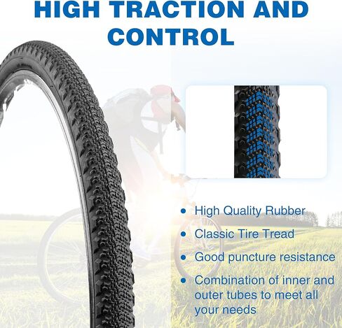 WEEROCK ONE/اثنان حزمة 700C ROAD BIKE TYRE 700 × 42C إطار دراجة الحصى مع 1/2 حزمة أنابيب داخلية 45 مم صمام بريستا ، استبدل إطارات الدراجة in Saudi Arabia