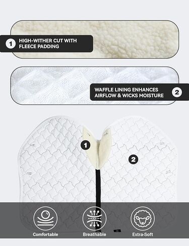 Close Contact Non-Slip Design Horse Riding Pad Moisture-Wicking Shock Absorbing English Saddle Pad for Horses in Kuwait