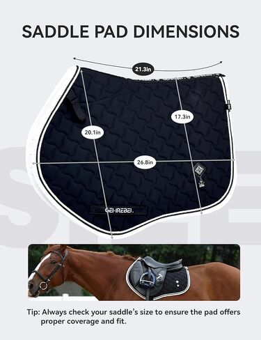 Close Contact Non-Slip Design Horse Riding Pad Moisture-Wicking Shock Absorbing English Saddle Pad for Horses in Kuwait