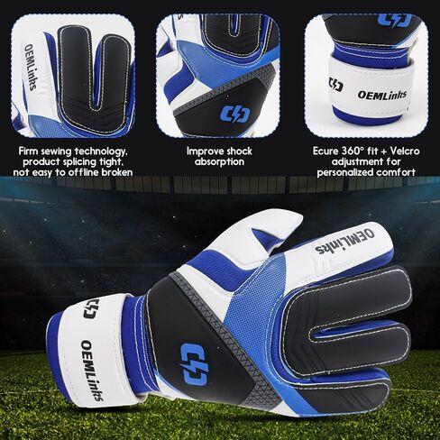 Youth&Adult Goalie Goalkeeper Gloves with Finger Protection Breathable Soccer Gloves with Strong Grips，6 Colors，Sizes 7-10 in Saudi Arabia