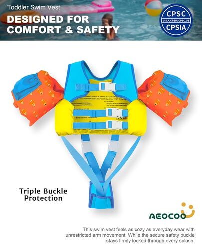 سترة سباحة صغيرة ل 3-5،6،7،8،9 سنة ، بركة السباحة من 20-30-50،60،60،70 رطلاً ، سترة تطفو بركة الأطفال مع عوامات الذراع-أجنحة المياه للسباحات ، والأطفال ، والفتيات ، والبنات ، in Kuwait