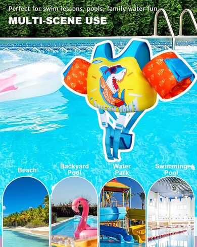 سترة سباحة صغيرة ل 3-5،6،7،8،9 سنة ، بركة السباحة من 20-30-50،60،60،70 رطلاً ، سترة تطفو بركة الأطفال مع عوامات الذراع-أجنحة المياه للسباحات ، والأطفال ، والفتيات ، والبنات ، in Kuwait