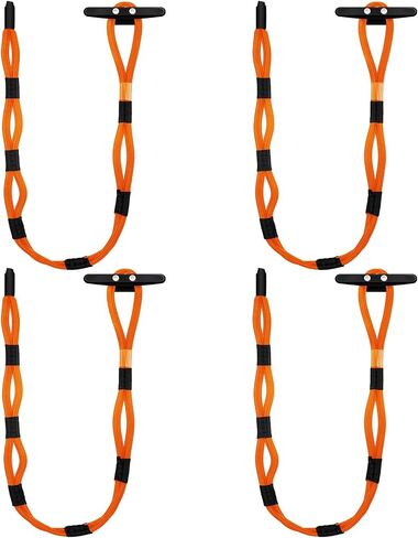 WILLBOND 4 Pcs Dock Lines Mooring Rope for Docking Boat Bungee Dock Lines with 7 Loop Design Adjustable Boat Dock Accessories Marine Rope for Boat Dock Accessories Pontoon in Saudi Arabia