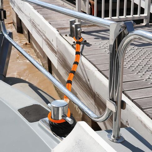 WILLBOND 4 Pcs Dock Lines Mooring Rope for Docking Boat Bungee Dock Lines with 7 Loop Design Adjustable Boat Dock Accessories Marine Rope for Boat Dock Accessories Pontoon in Saudi Arabia
