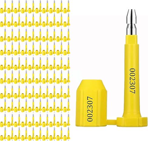 100 Pack Bolt Seal, Container Tamper Evident Seals with Serial Number, High Security Seal, One Time Use Barrier Seals for Trailer, Truck, Train Cargo, Shipping, Container in Saudi Arabia