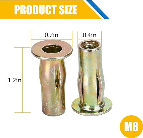 Ruofeng 30 PCS كربوت الصلب الكربون مع الأنواع الفانوس والخيط | مصور الخيط الداخلية لربط المعادن/البلاستيك | مقاوم للتآكل （m8 in Kuwait
