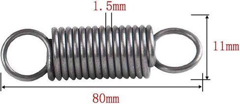 Pull Spring Double Loop Closed Hook, Pack of 10 Extension Springs with Loop Hooks, Size 1.5x11x(50-80) mm(1.5 x 11 x 80 mm) in Kuwait