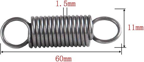 Pull Spring Double Loop Closed Hook, Pack of 10 Extension Springs with Loop Hooks, Size 1.5x11x(50-80) mm(1.5 x 11 x 80 mm) in Kuwait