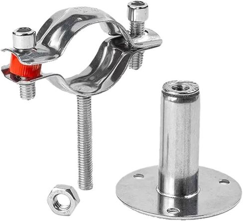 304 stainless steel fixed clamp threaded rod M8 bracket gas pipeline with screw telescopic pipe clamp height adjustment 50-100MM(Inside diameter 102mm*108mm) in Saudi Arabia
