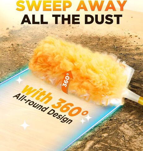 Heavy Duty Duster Refills for Swiffer Duster, 20 Count Duster Refills with 1 Handle, Multisurface 360° Dusters with 4X Microfibers, Unscented Disposable Dusters for Cleaning (Blue) in Saudi Arabia
