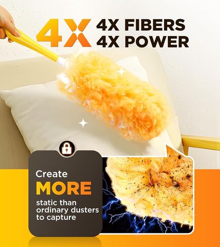 Heavy Duty Duster Refills for Swiffer Duster, 20 Count Duster Refills with 1 Handle, Multisurface 360° Dusters with 4X Microfibers, Unscented Disposable Dusters for Cleaning (Blue) in Saudi Arabia