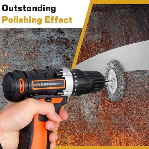 Wire Brush for Drill, Brass Wire Wheel for Drill, Carbon Steel Cup & End Brushes with Soft Bristles,1/4" Shank for Metal Stripping, Rust & Paint Removal,11 Pcs Die Grinder Accessories in Kuwait