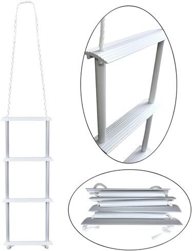 Pactrade Marine Inflatable Boat Kayak 4-Step White Folding PE Rope PVC Ladder for Emergency in Saudi Arabia