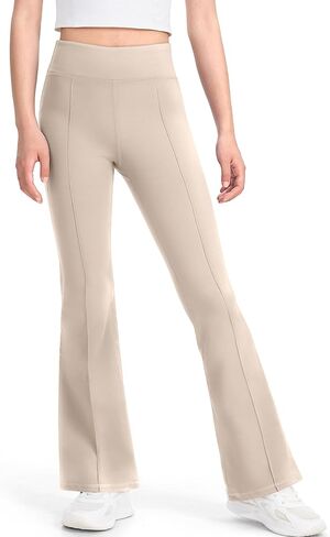 JOCMIC Girls Flare Leggings High Waisted Bell Bottom School Uniform Pants with Hidden Pockets in Saudi Arabia
