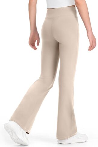 JOCMIC Girls Flare Leggings High Waisted Bell Bottom School Uniform Pants with Hidden Pockets in Saudi Arabia