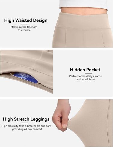 JOCMIC Girls Flare Leggings High Waisted Bell Bottom School Uniform Pants with Hidden Pockets in Saudi Arabia