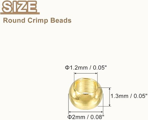 UXCELL 800PCS Round Crimp Beads ، 1.5 ملم فاصل المعادن الفضفاض in Saudi Arabia