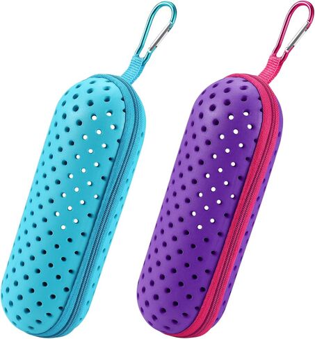 2pc swim Goggle Case for Swimming Awoggles ، و Silicone Protective Actions with Host Hole for Awoggles ، و Andired Colors Howns in Saudi Arabia