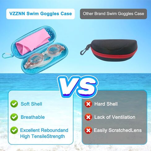2pc swim Goggle Case for Swimming Awoggles ، و Silicone Protective Actions with Host Hole for Awoggles ، و Andired Colors Howns in Saudi Arabia