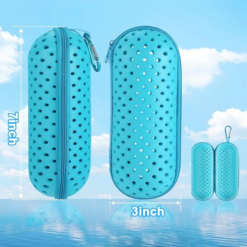 2pc swim Goggle Case for Swimming Awoggles ، و Silicone Protective Actions with Host Hole for Awoggles ، و Andired Colors Howns in Saudi Arabia