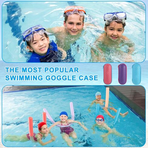 2pc swim Goggle Case for Swimming Awoggles ، و Silicone Protective Actions with Host Hole for Awoggles ، و Andired Colors Howns in Saudi Arabia