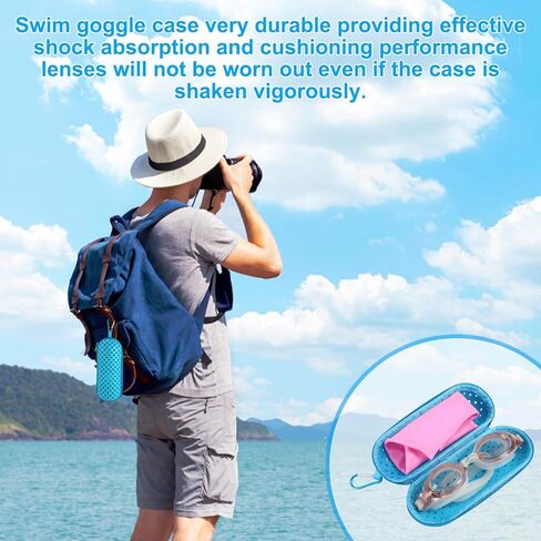 2pc swim Goggle Case for Swimming Awoggles ، و Silicone Protective Actions with Host Hole for Awoggles ، و Andired Colors Howns in Saudi Arabia
