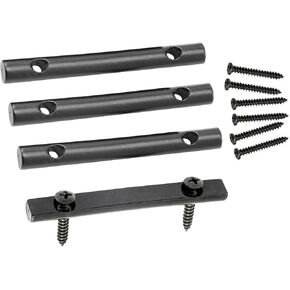 4pcs Guitar String Guide Bars Retainer Metal 49mm Guitar String Bars مع مسامير تصاعد متوافقة مع قطع غيار الغيتار الكهربائية Floyd Rose الأسود (الأسود) in Kuwait