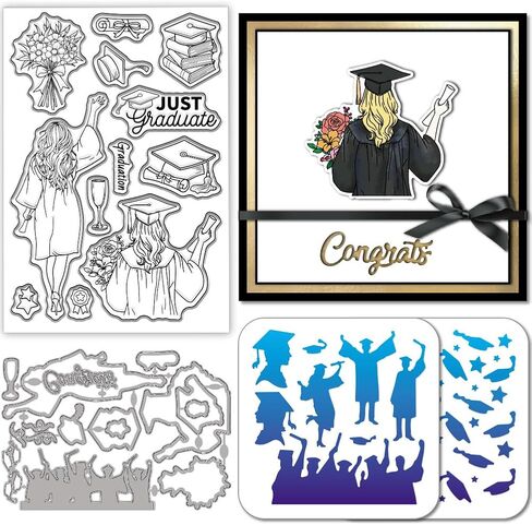 GLOBLELAND Cartoon Lady Daily Life Clear Stamps Cutting Dies PET Painting Stencils for Card Making Walking Reading Bathing Silicone Stamp Metal Greetings Die Cuts PET Stencils for DIY Scrapbooking in Saudi Arabia