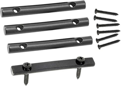4pcs Guitar String Guide Bars Retainer Metal 49mm Guitar String Bars مع مسامير تصاعد متوافقة مع قطع غيار الغيتار الكهربائية Floyd Rose الأسود (الأسود) in Saudi Arabia